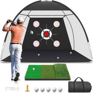 Zensouds Golf Net, 10x7FT with Golf Practice Mat, Hitting Aid Nets
